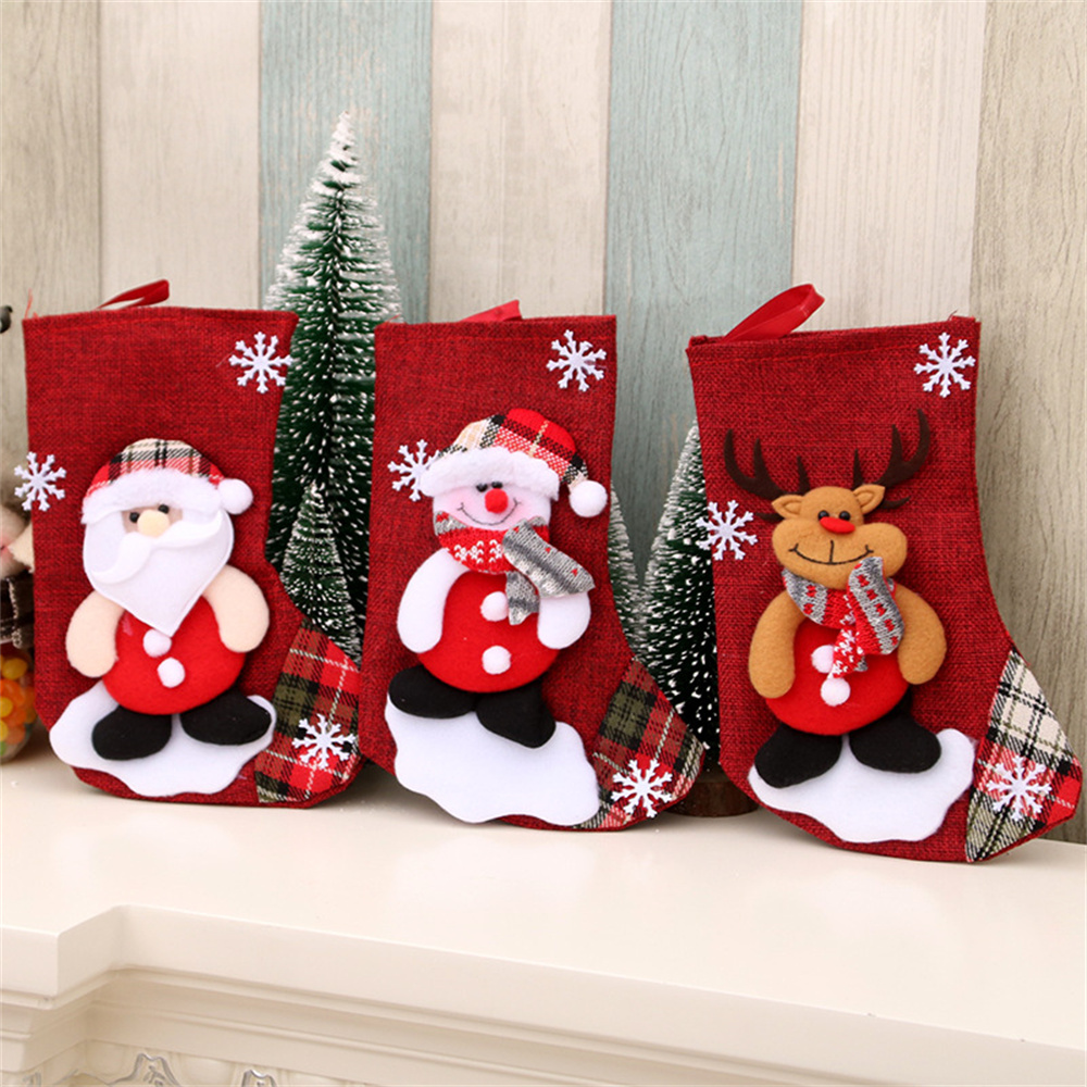 Linen Christmas Stockings Gift - Christmas Stocking Hanging のレビューと価格