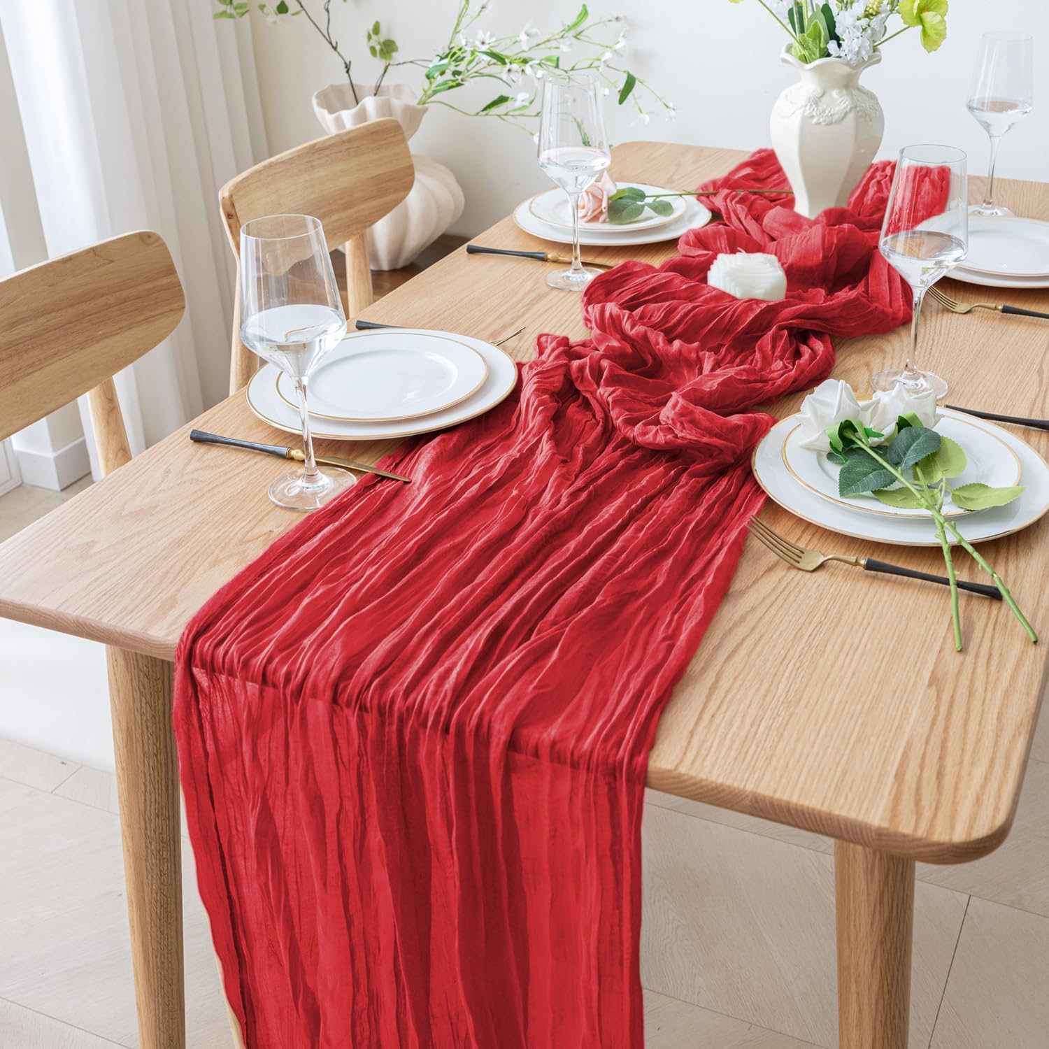 1.8/3/4M Long Red Table Runner - Christmas Table Runner のレビューと価格