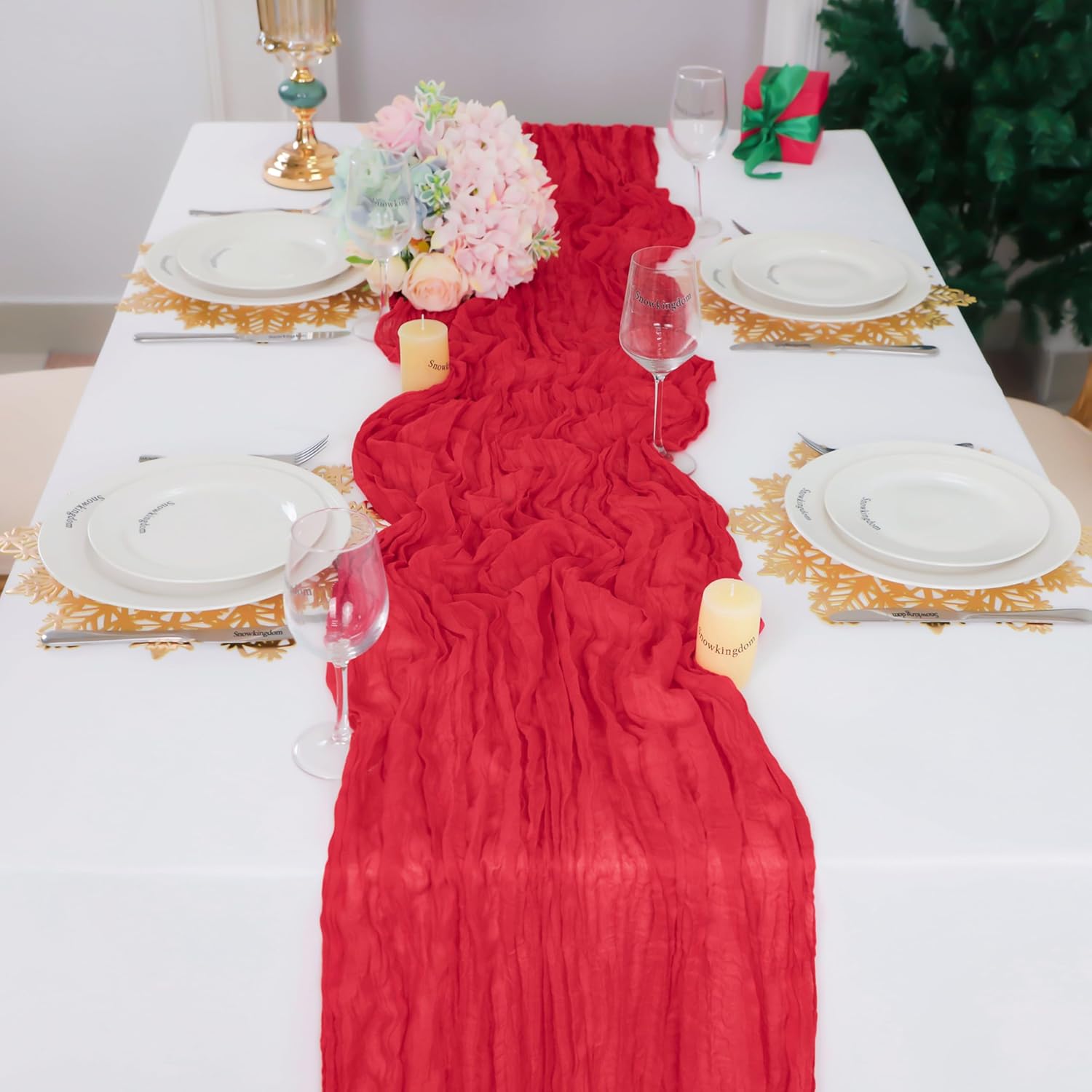 1.8/3/4M Long Red Table Runner - Christmas Table Runner のレビューと価格