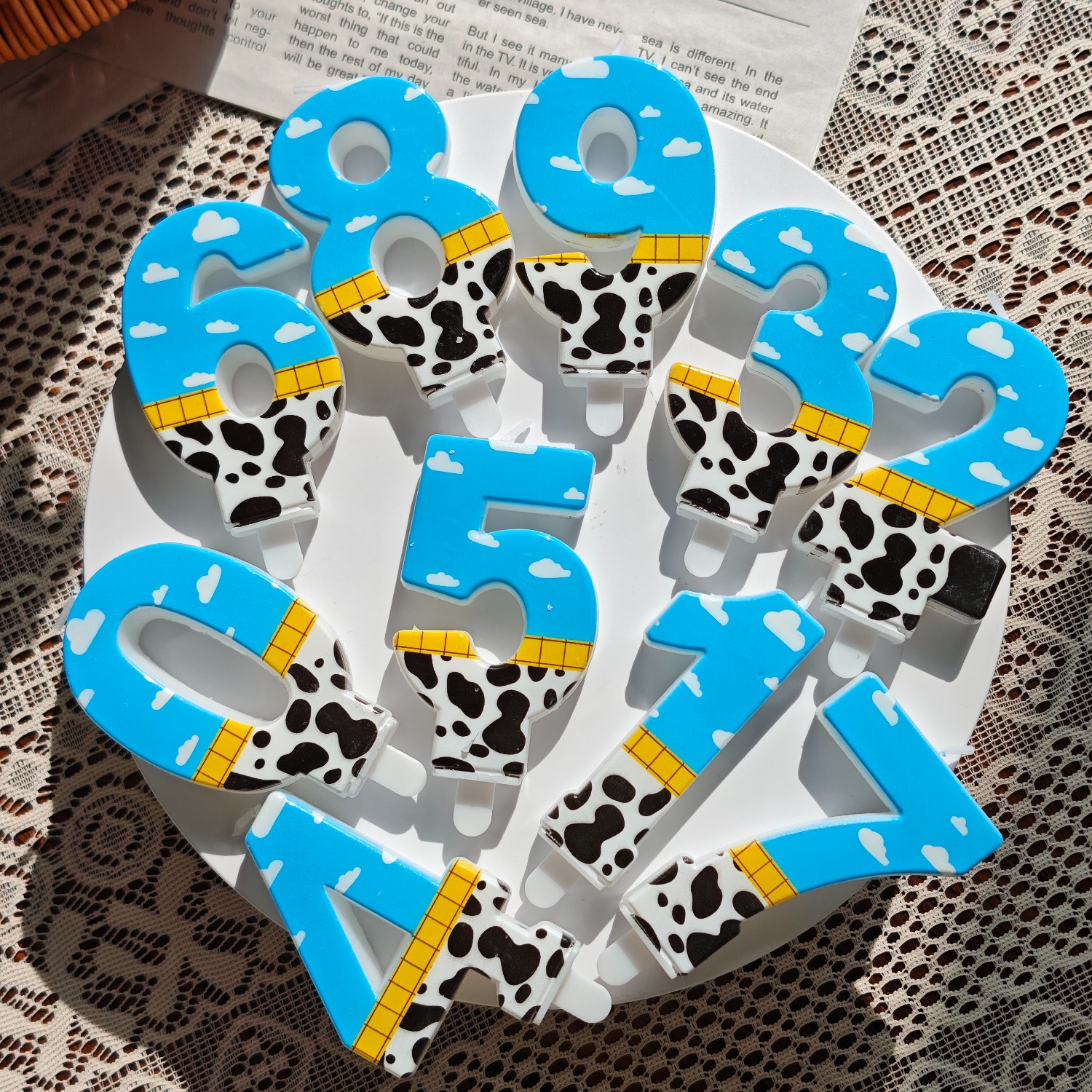 1PC,Number 1-9Blue Sky and Whi - Holiday Candle Set のレビューと価格