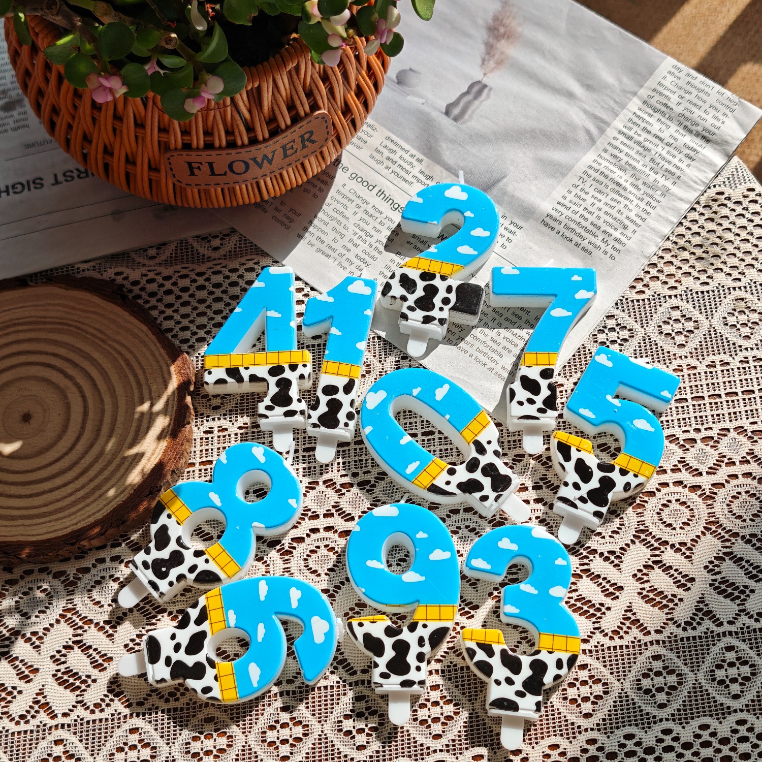 1PC,Number 1-9Blue Sky and Whi - Holiday Candle Set のレビューと価格
