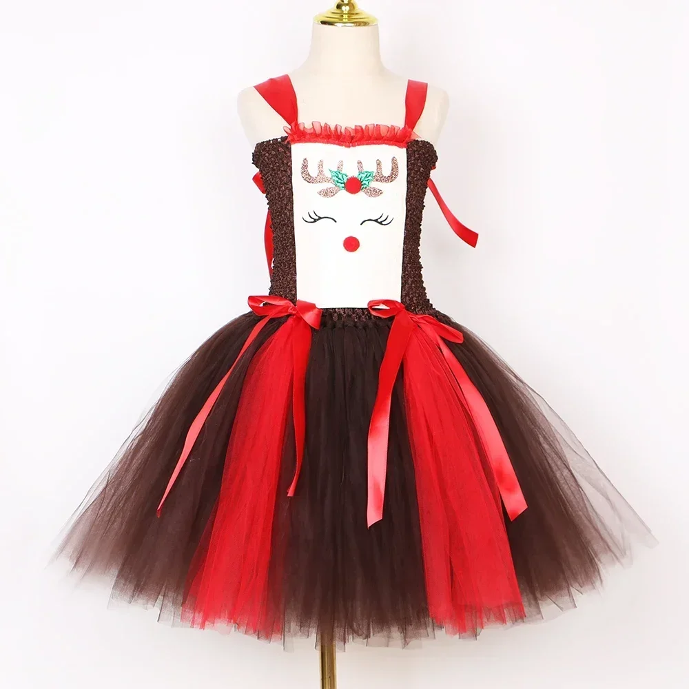 Christmas Party Tutu Dress Rud - Reindeer Antlers Headband のレビューと価格
