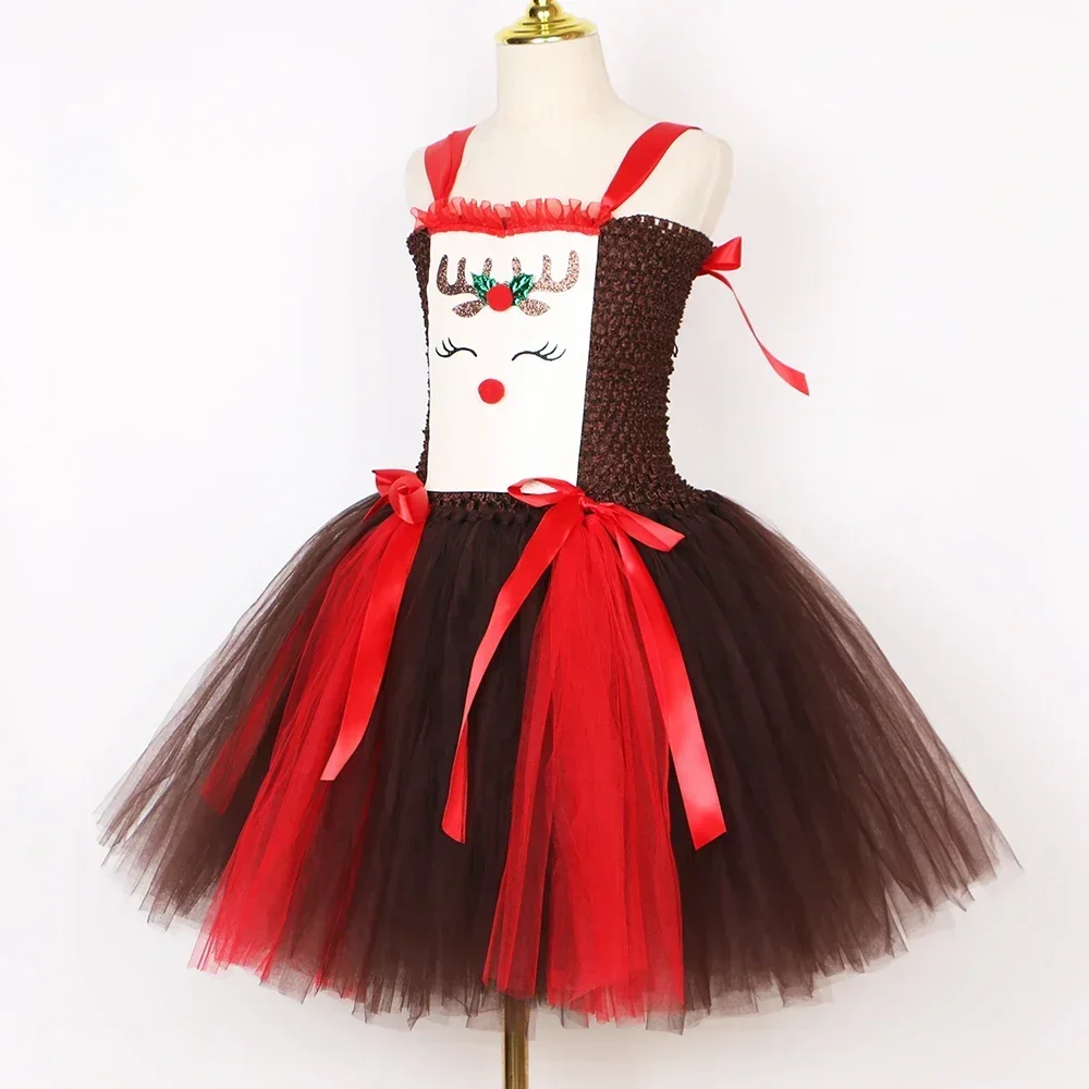 Christmas Party Tutu Dress Rud - Reindeer Antlers Headband のレビューと価格