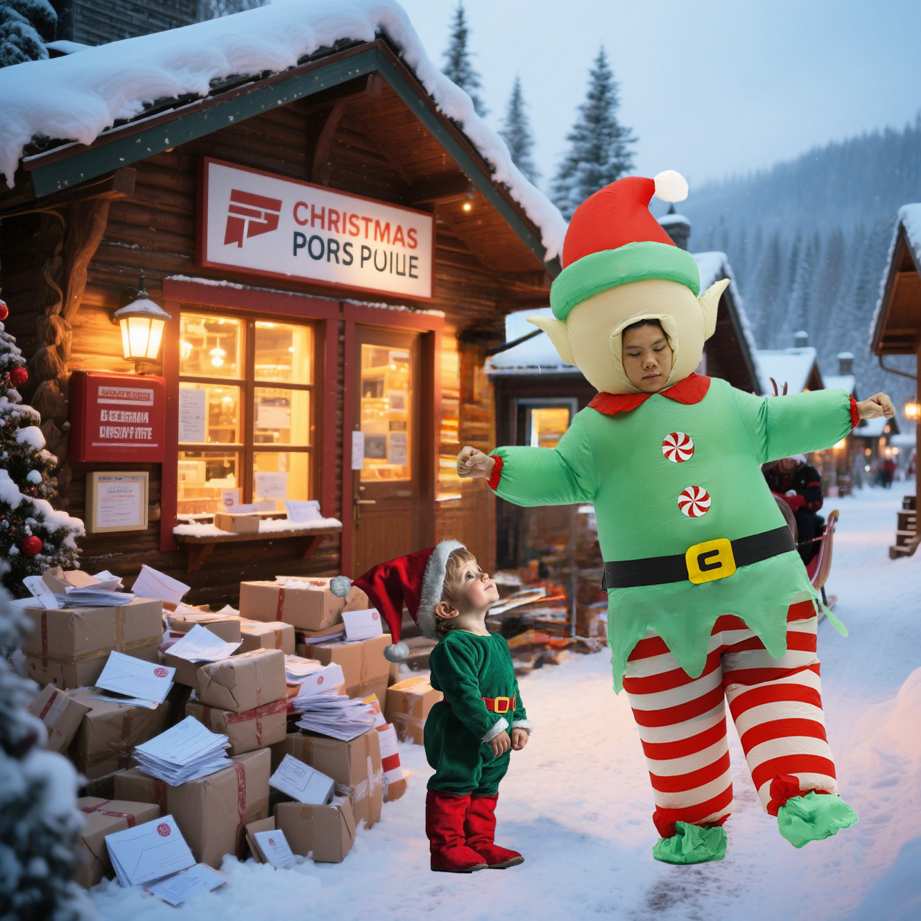 Christmas Elf Inflatable Costu - Elf Costume Christmas のレビューと価格