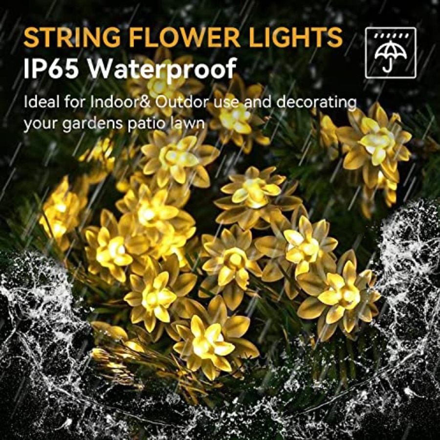 Solar Flower String Lights Out - Christmas Lights Outdoor のレビューと価格