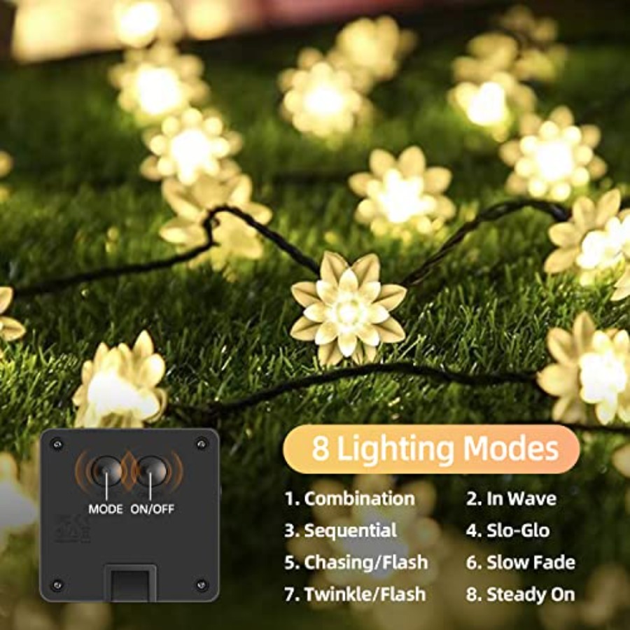 Solar Flower String Lights Out - Christmas Lights Outdoor のレビューと価格