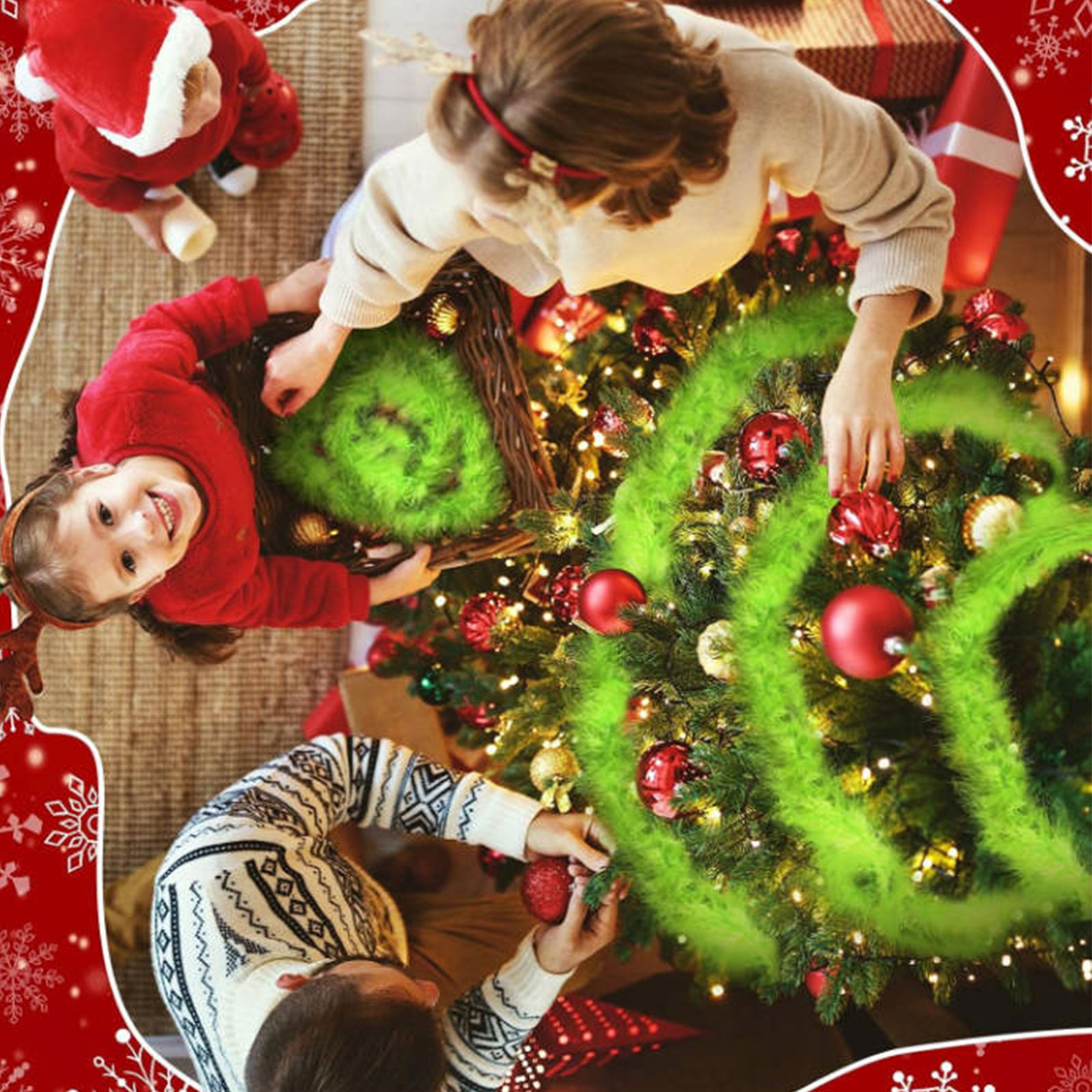 Christmas Garland 3 PCS 20 Fee - Tinsel Garland Decoration のレビューと価格