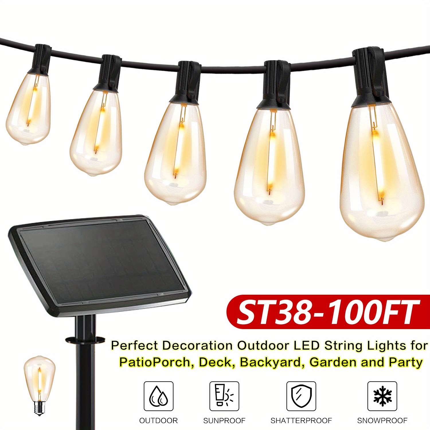50/100 Ft Solar Outdoor String - Christmas Lights Outdoor のレビューと価格