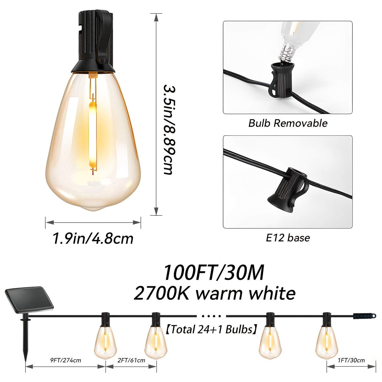 50/100 Ft Solar Outdoor String - Christmas Lights Outdoor のレビューと価格