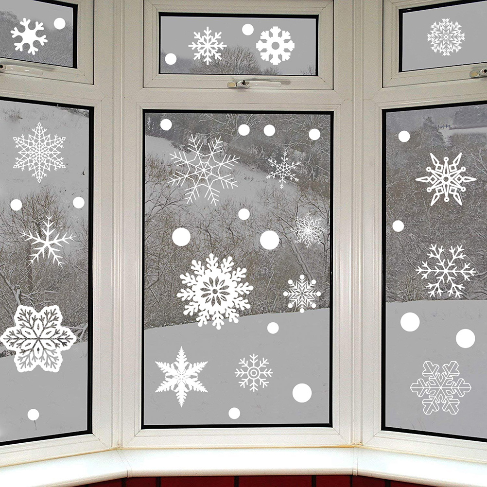 37PCS Gift Xmas Festival Suppl - Snowflake Window Decal のレビューと価格