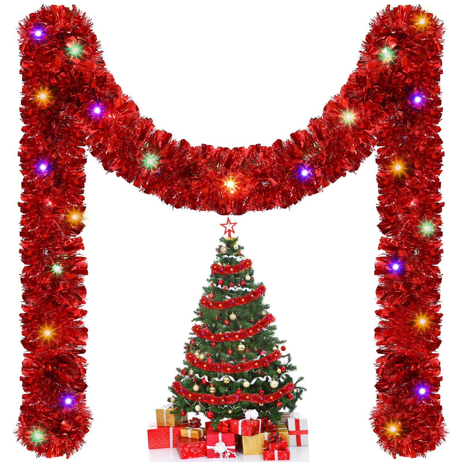 1/3pcs 5M Christmas Tinsel Gar - Tinsel Garland Decoration のレビューと価格