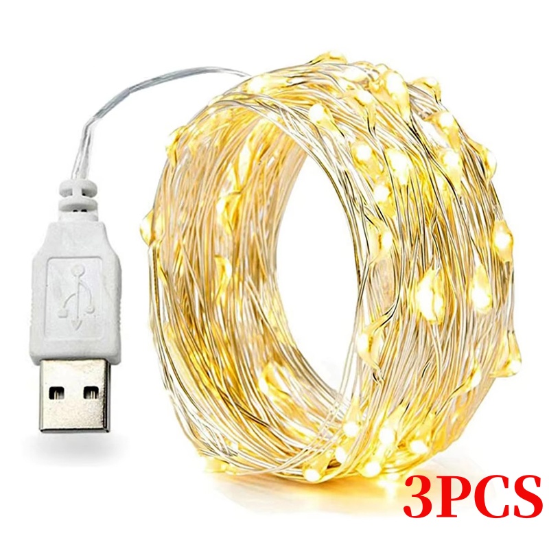 3PCS 5/10/20M Copper Wire LED  - Led Fairy String Lights のレビューと価格