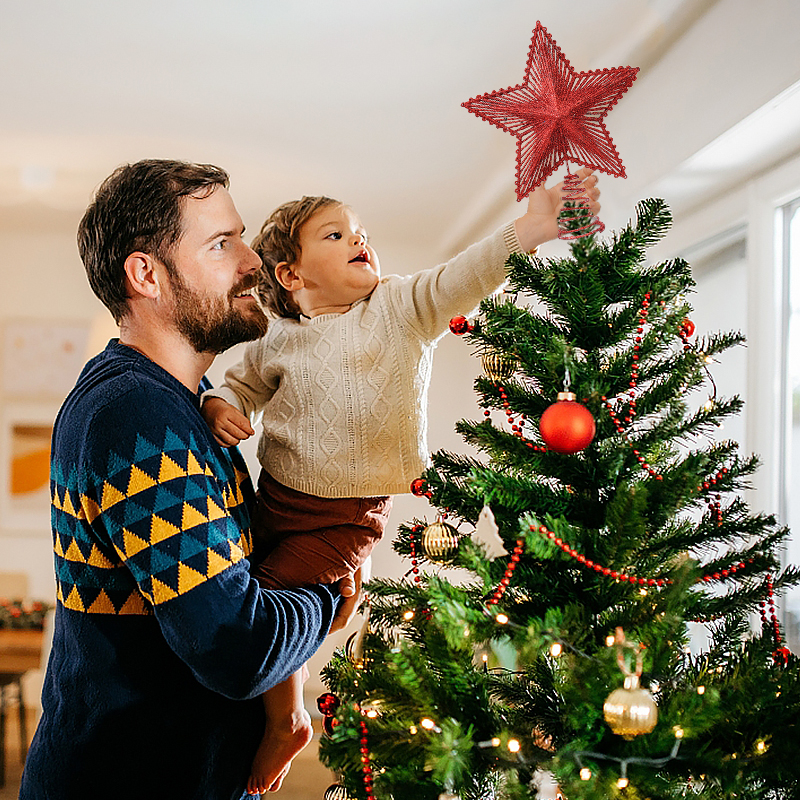 22cm Glitter Christmas Tree To - Star Tree Topper のレビューと価格