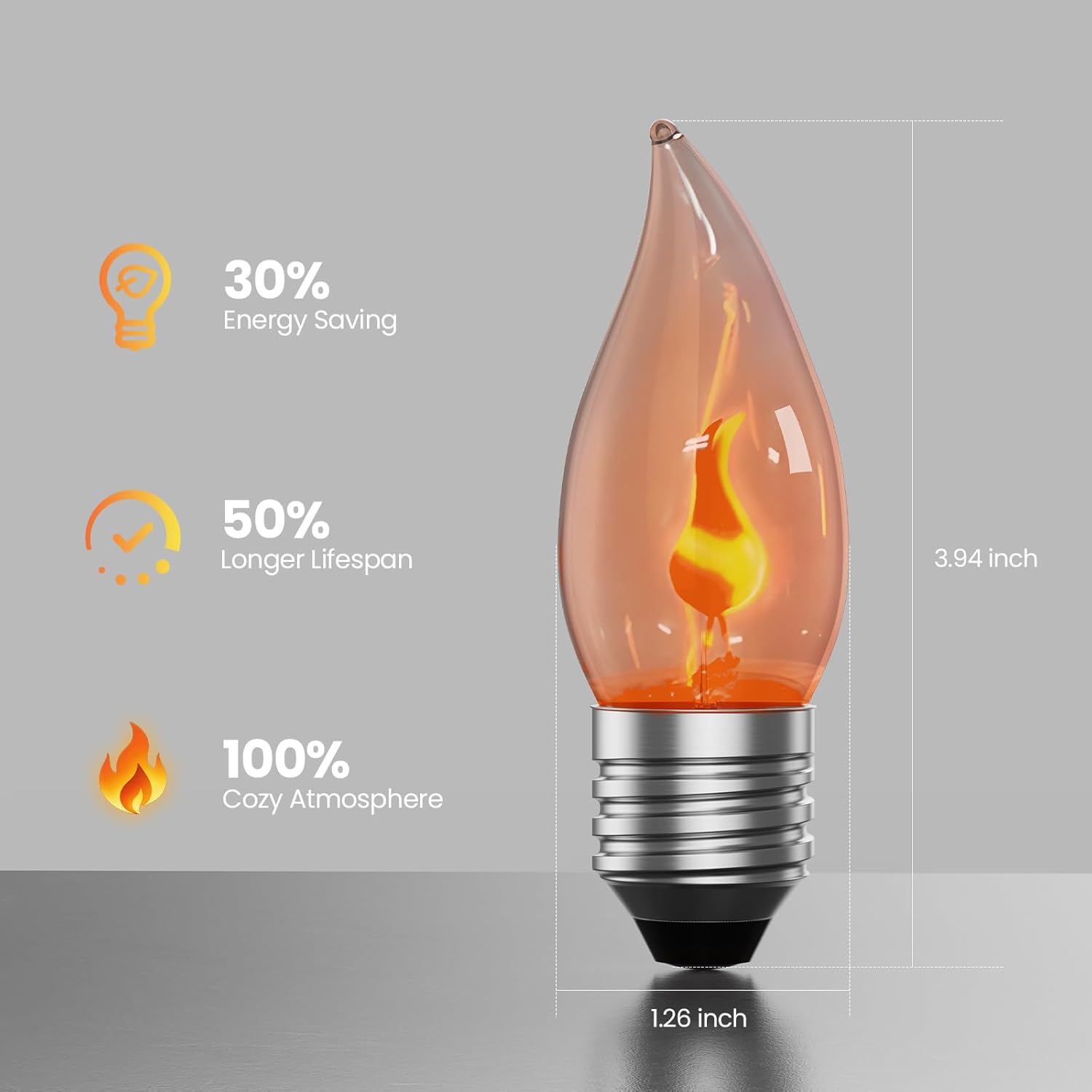 E26 Flame Light Bulbs, Flicker - Christmas Lights Outdoor のレビューと価格