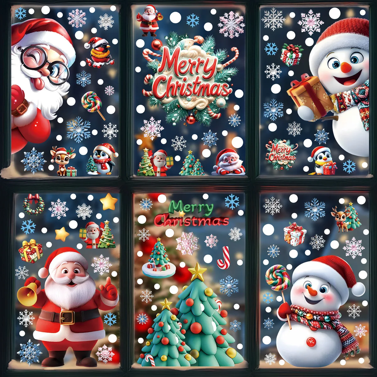 2025 Christmas Static Window C - Snowflake Window Decal のレビューと価格