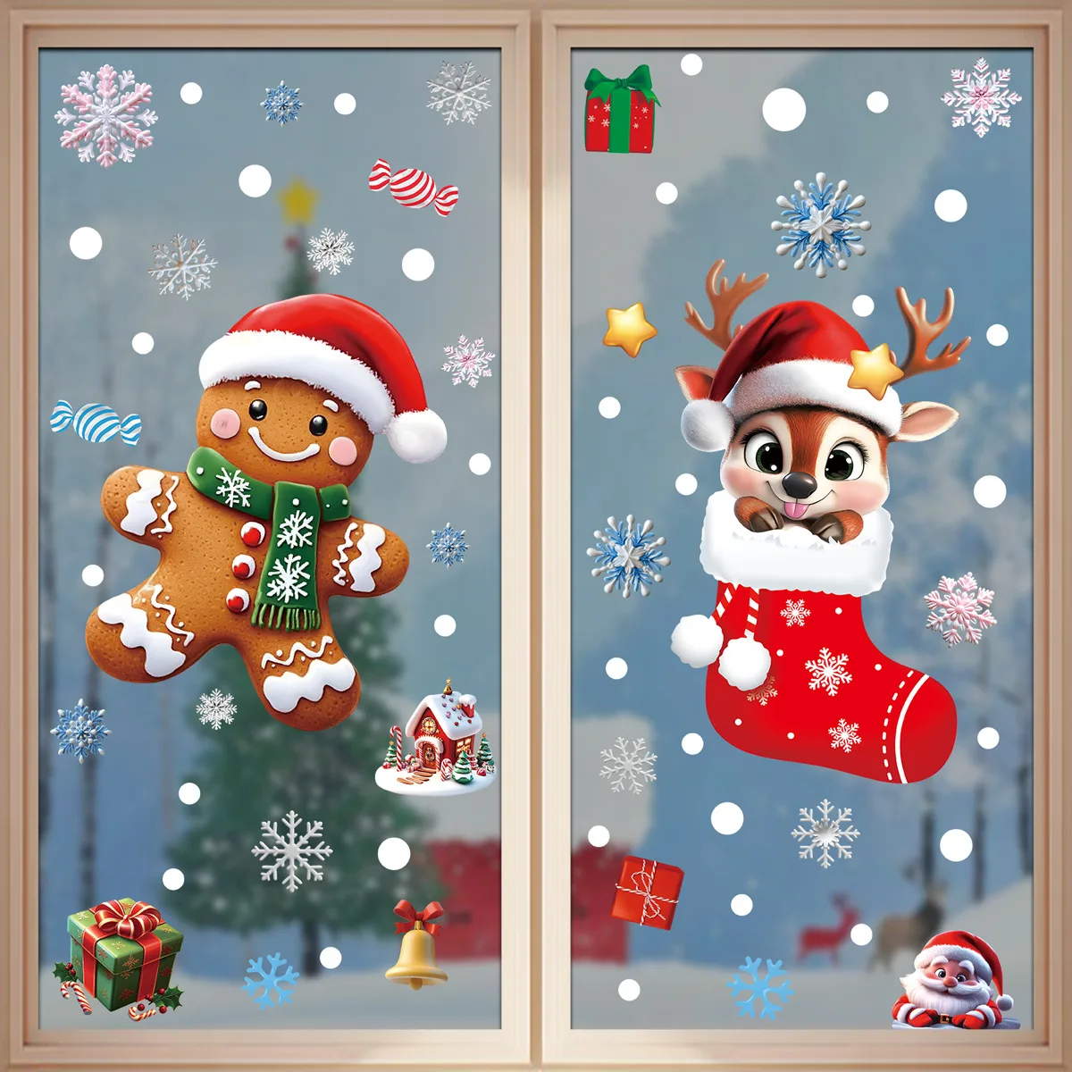 2025 Christmas Static Window C - Snowflake Window Decal のレビューと価格