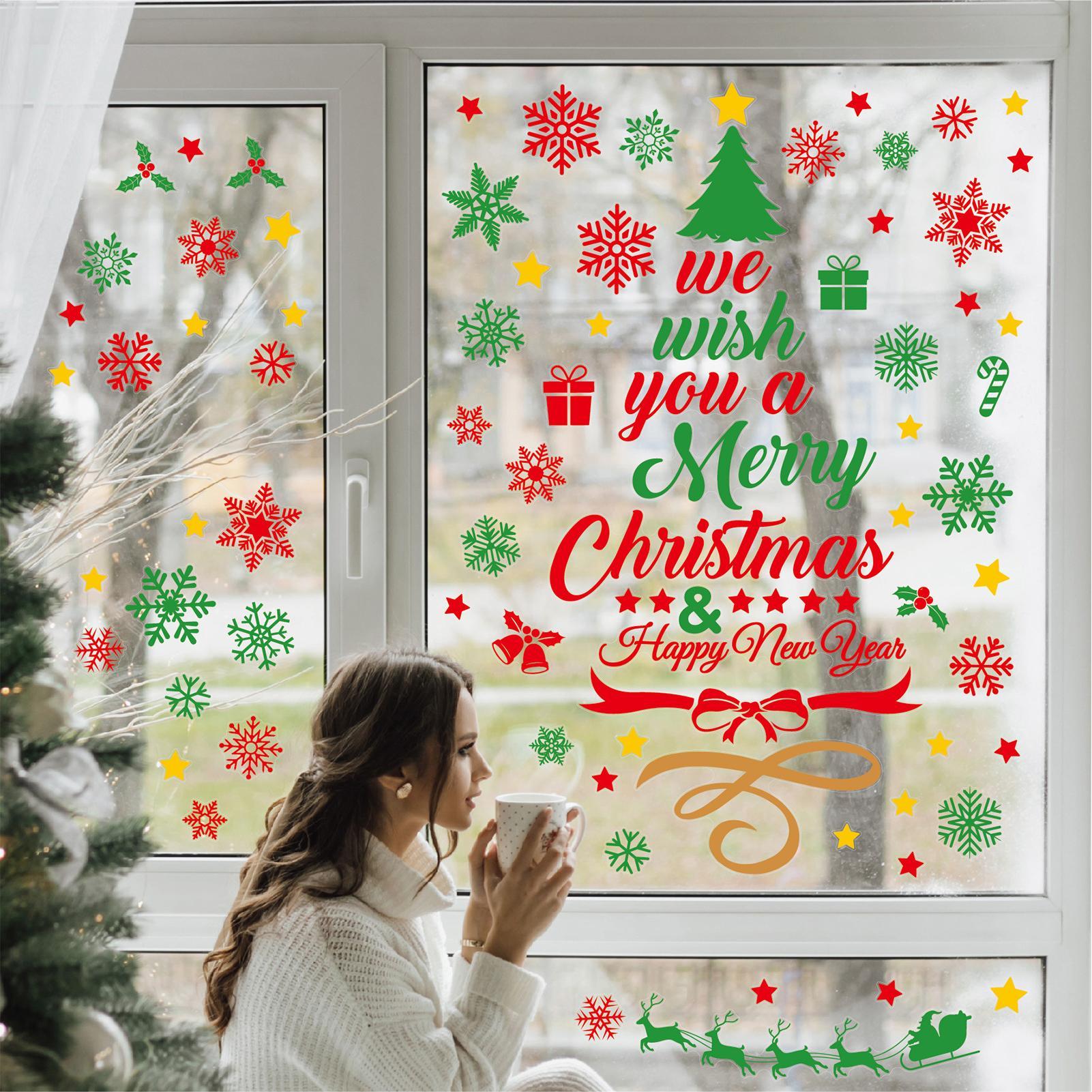 3 Pieces Christmas wall sticke - Snowflake Window Decal のレビューと価格