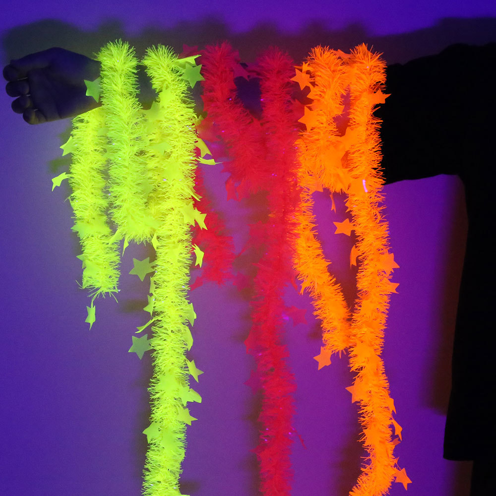 Birthday Theme Fluorescent Mac - Tinsel Garland Decoration のレビューと価格
