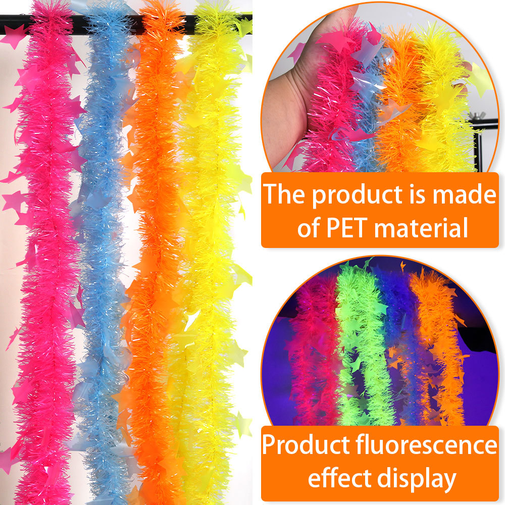 Birthday Theme Fluorescent Mac - Tinsel Garland Decoration のレビューと価格