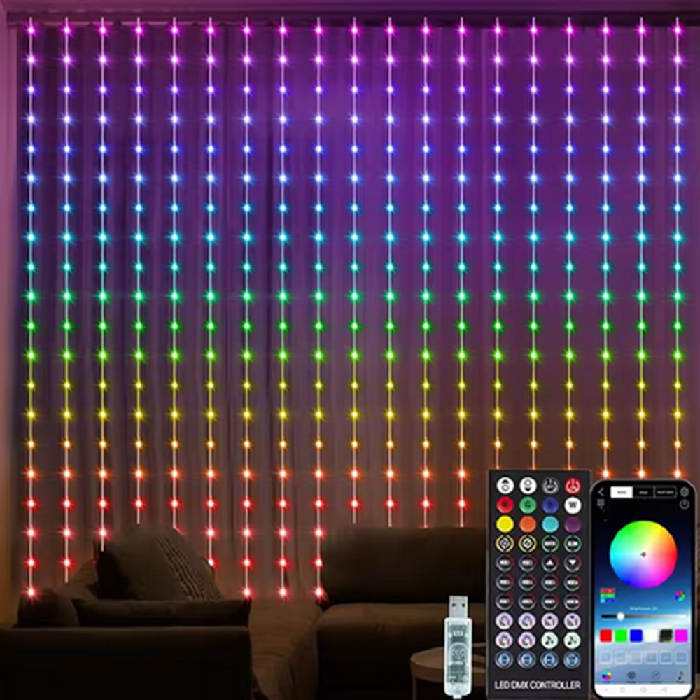 3M RGB Smart LED Curtain Light - Christmas Lights Outdoor のレビューと価格
