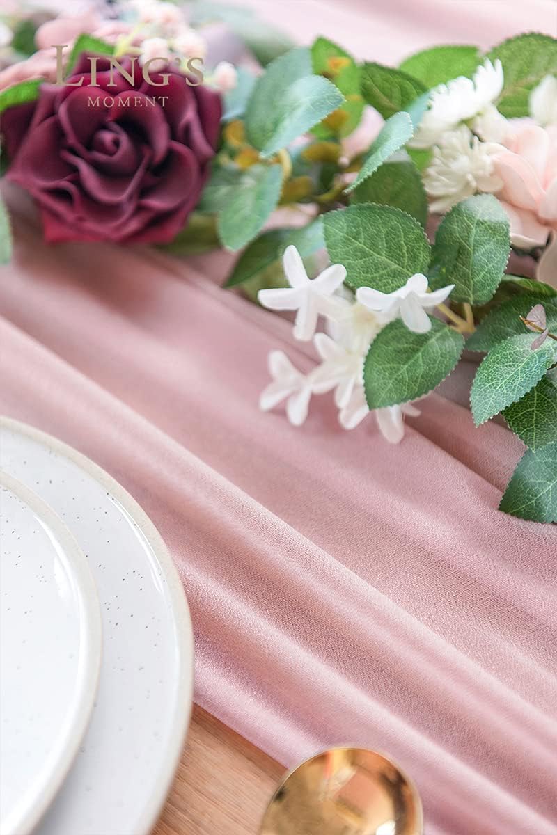 Beige Table Runner Chiffon Tab - Christmas Table Runner のレビューと価格
