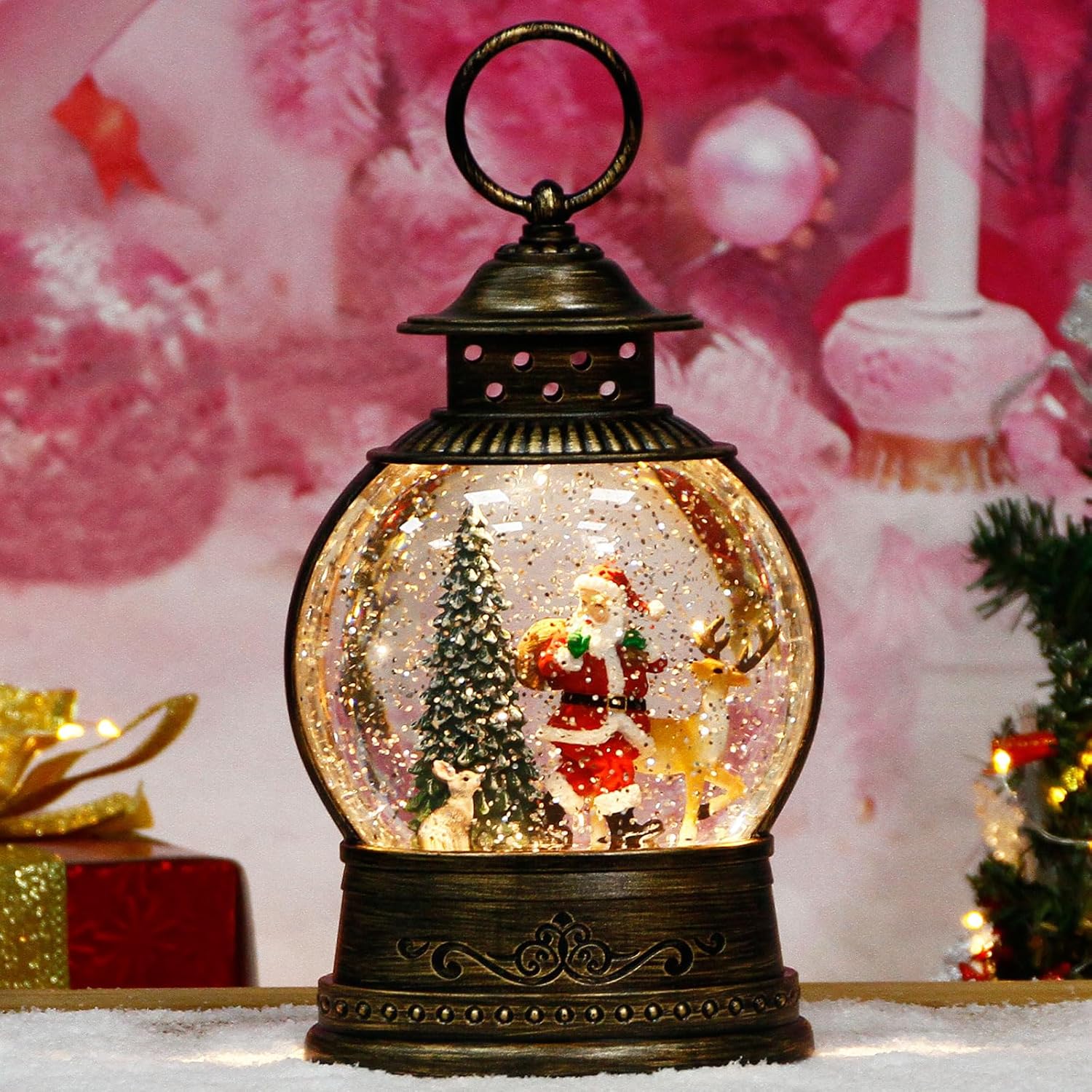 Christmas Snow Globe Lantern w - Snow Globe Musical のレビューと価格