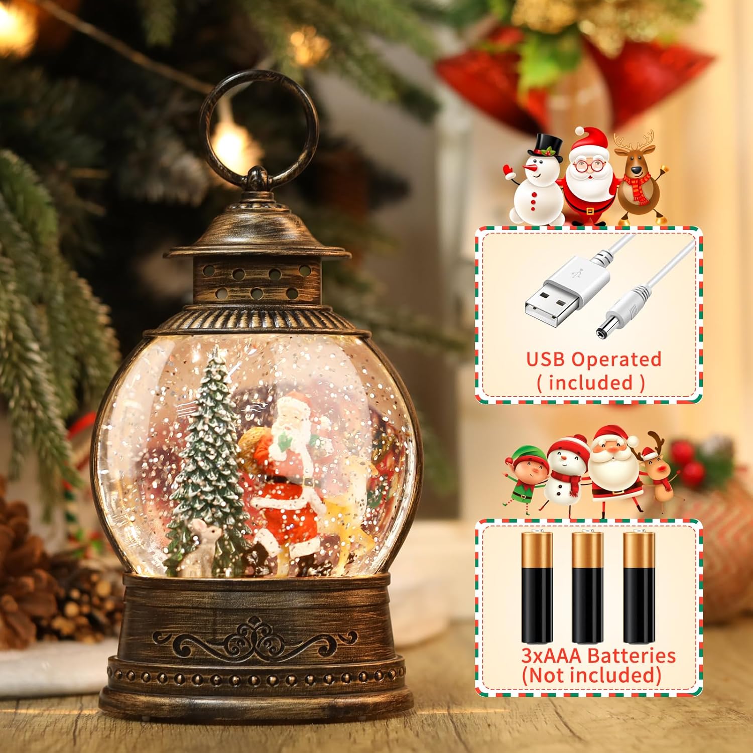 Christmas Snow Globe Lantern w - Snow Globe Musical のレビューと価格