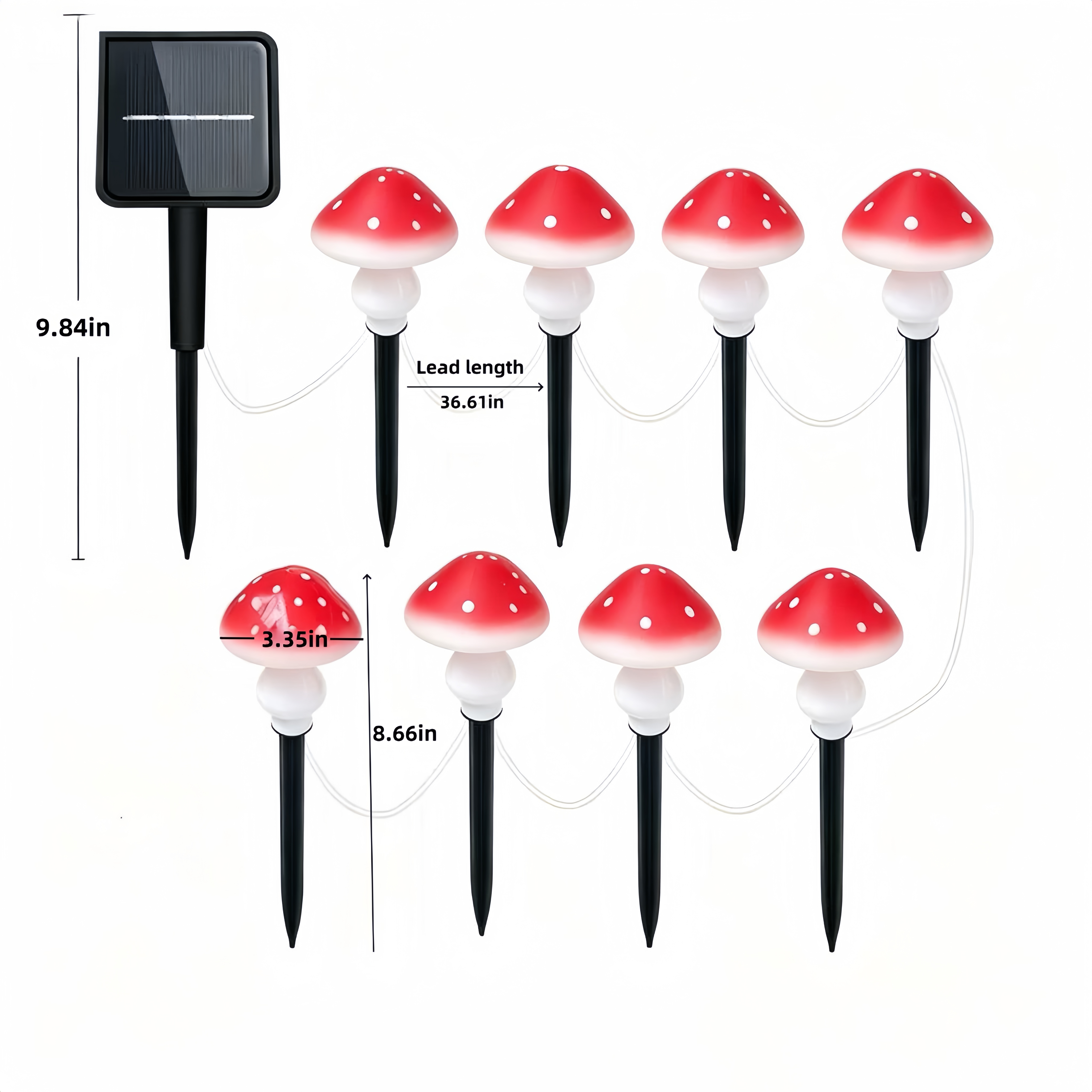 Solar Mushroom String Lights W - Christmas Lights Outdoor のレビューと価格