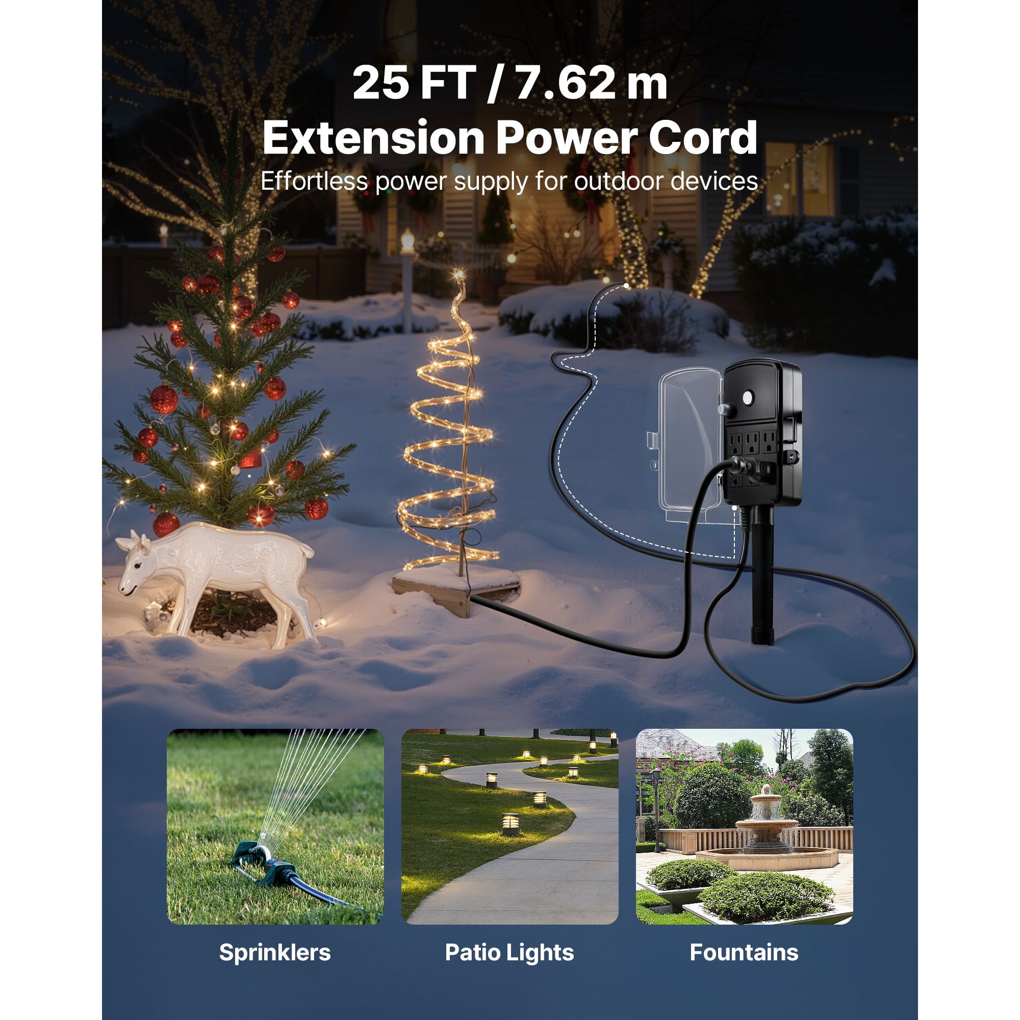 Outdoor Power Stake 25FT Exten - Christmas Lights Outdoor のレビューと価格