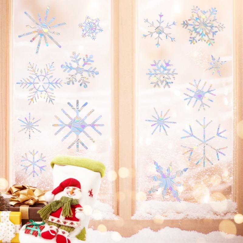 Xmas Snowflake Pattern Rainbow - Snowflake Window Decal のレビューと価格
